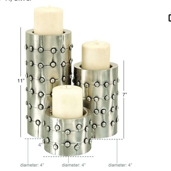 Set of three candleholders (candles not included). See all pics. Firm price. - Picture 2 of 4